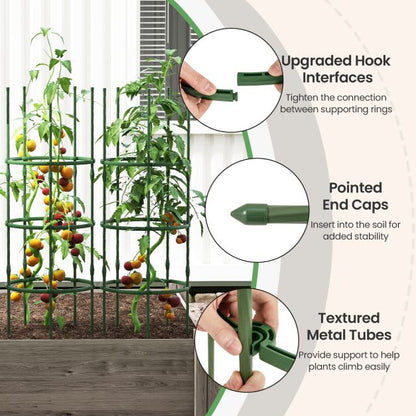 3 Pack Adjustable Tomato Cage Trellis for Climbing Plants Vines Flowers Vegetables