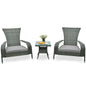 3-Piece Oversized Wicker Adirondack Set with Comfy Seat Cushions