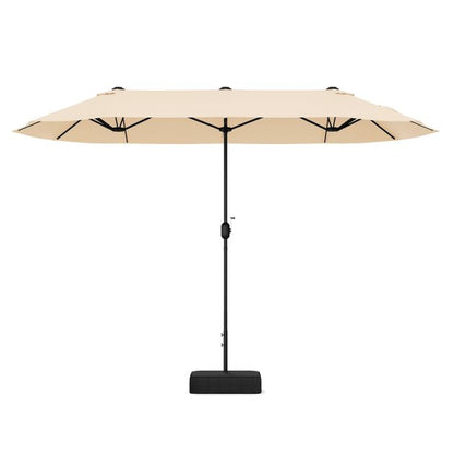 4m Double sided Patio Umbrella with Crank Handle for Garden Pool Backyard