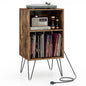 Record Player Stand, Wooden Vinyl Albums Storage Cabinet Holder
