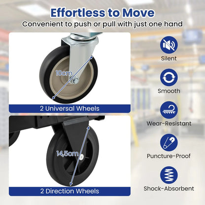 3 in 1 Convertible Hand Truck Heavy Duty Folding Trolley with Retractable Handle and Adjustable Length