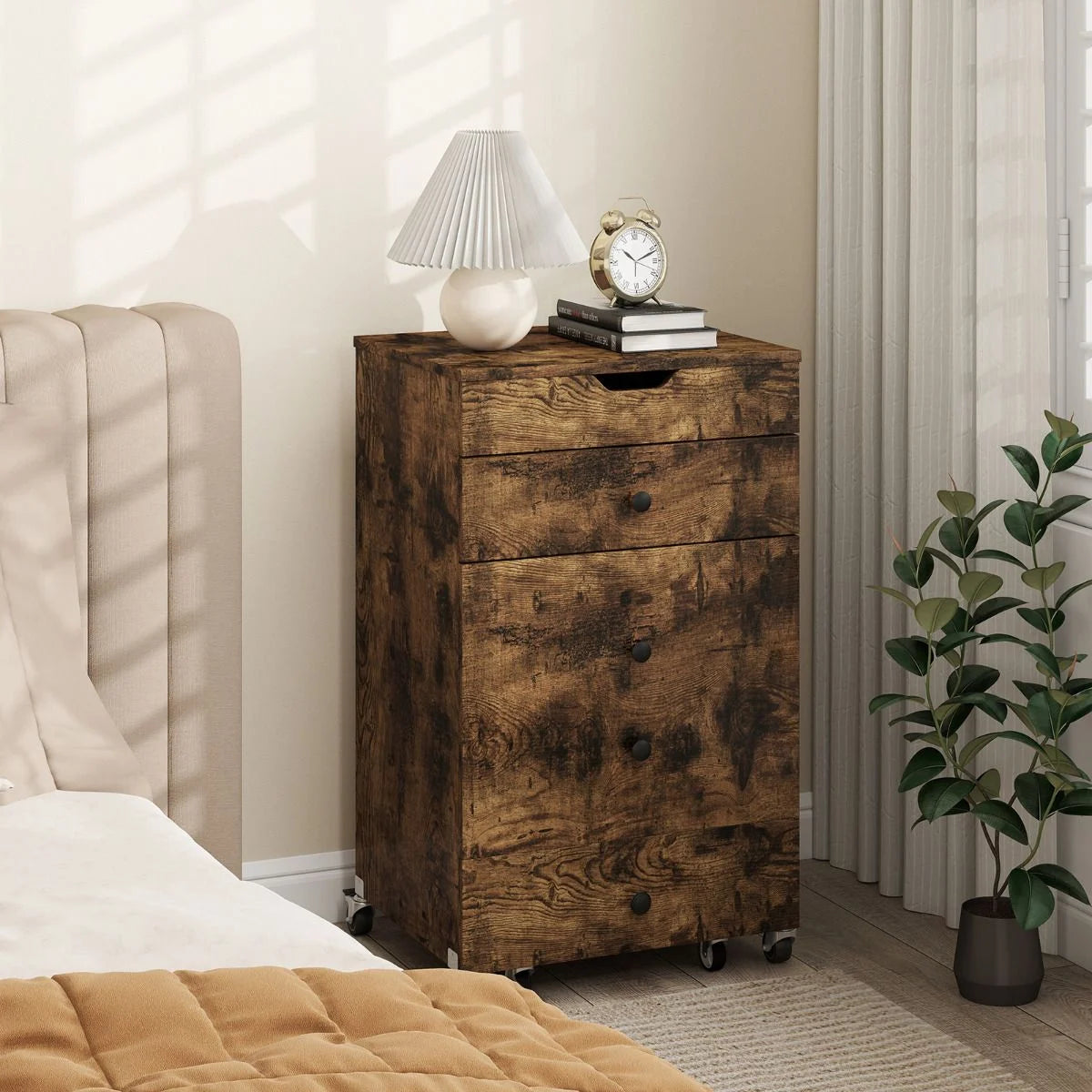 3-in-1 Small Vanity Desk Set with Flip-top Mirror and Lights