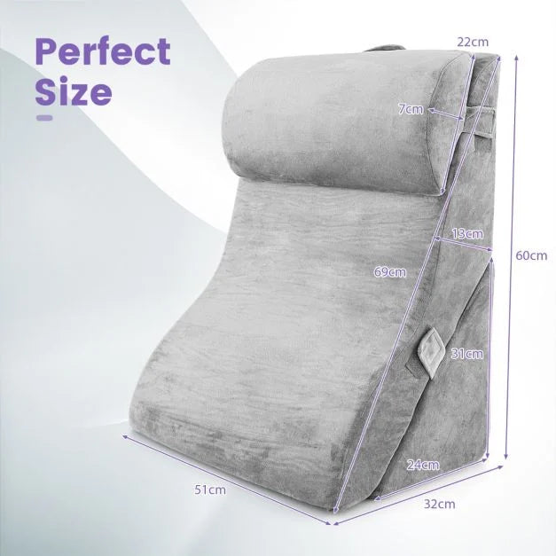 3 PCS Bed Wedge Pillow Set with Machine-washable Cover for Snoring