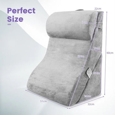 3 PCS Bed Wedge Pillow Set with Machine-washable Cover for Snoring