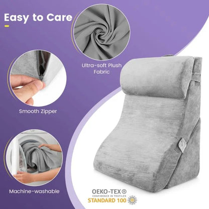 3 PCS Bed Wedge Pillow Set with Machine-washable Cover for Snoring