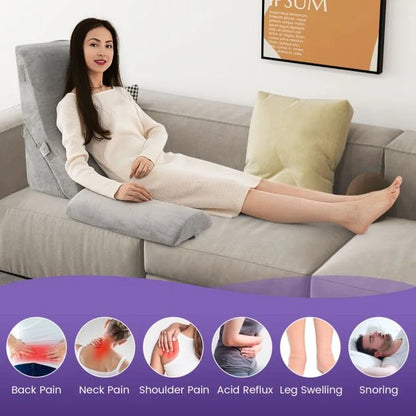 3 PCS Bed Wedge Pillow Set with Machine-washable Cover for Snoring