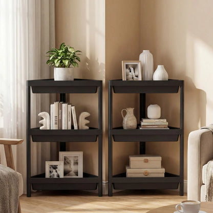 3-Tier Corner Shower Caddy 2-Pack Bathroom Standing Shelf with Detachable Design