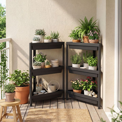 3-Tier Corner Shower Caddy 2-Pack Bathroom Standing Shelf with Detachable Design