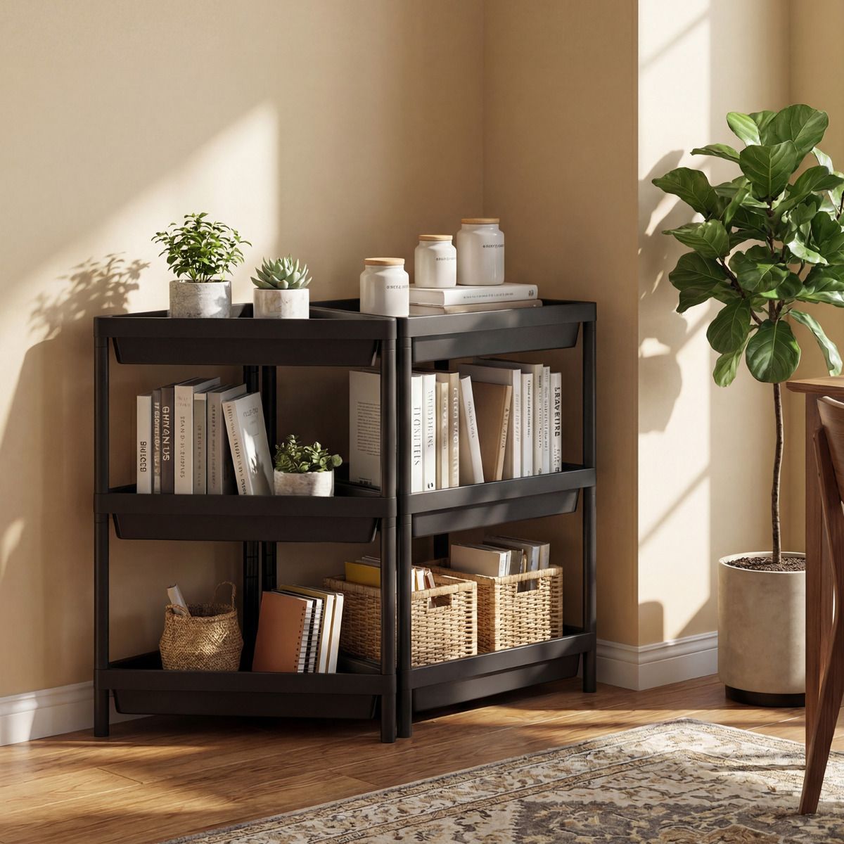 3-Tier Corner Shower Caddy 2-Pack Bathroom Standing Shelf with Detachable Design