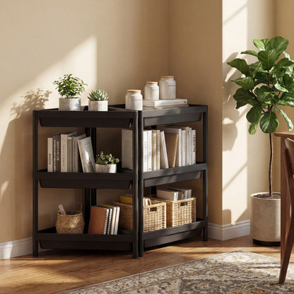 3-Tier Corner Shower Caddy 2-Pack Bathroom Standing Shelf with Detachable Design