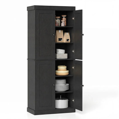 Tall Kitchen Cupboard, Pantry Storage Cabinet with 4 Doors