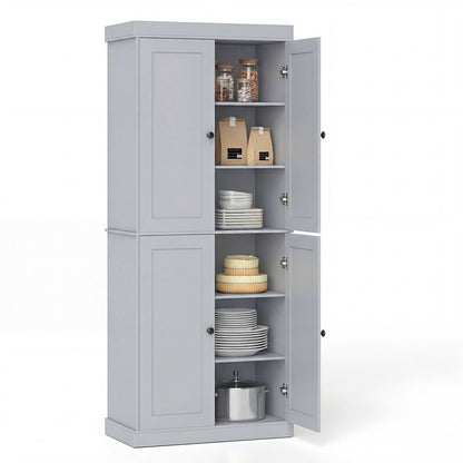 Tall Kitchen Cupboard, Pantry Storage Cabinet with 4 Doors