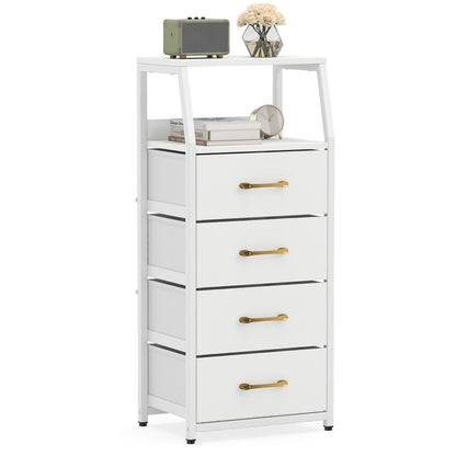 4-Drawer Storage Cabinet with Detachable and Foldable Fabric Drawers