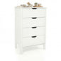 4-Drawer Wooden Tall Utility Storage Dresser with Anti-Toppling Kits for Bedroom