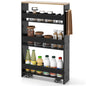 GiantexUK 4-Tier Kitchen Storage Trolley, Slide-Out Utility Rolling Cart with Wheels & Handle
