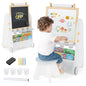 4-in-1 Toddler Activity Table Set with Magnetic Whiteboard and Bookshelves