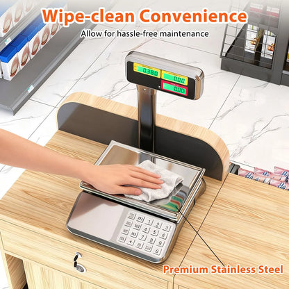 40kg Price Computing Scale with Pole Dual LCD Display and Counting Function