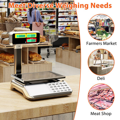 40kg Price Computing Scale with Pole Dual LCD Display and Counting Function