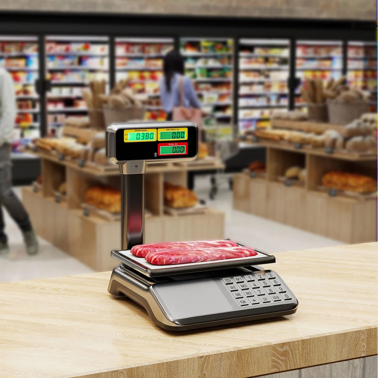 40kg Price Computing Scale with Pole Dual LCD Display and Counting Function