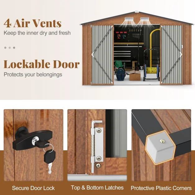426 cm x 300 cm Outdoor Storage Shed Large Garden Tool House