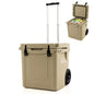 43L Cooler Towable Ice Chest with All-Terrain Wheels Leak-Proof