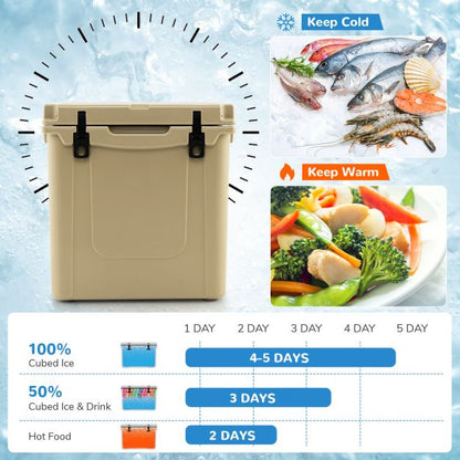 43L Cooler Towable Ice Chest with All-Terrain Wheels Leak-Proof
