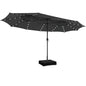 450cm Double-Sided Patio Umbrella with Solar Lights