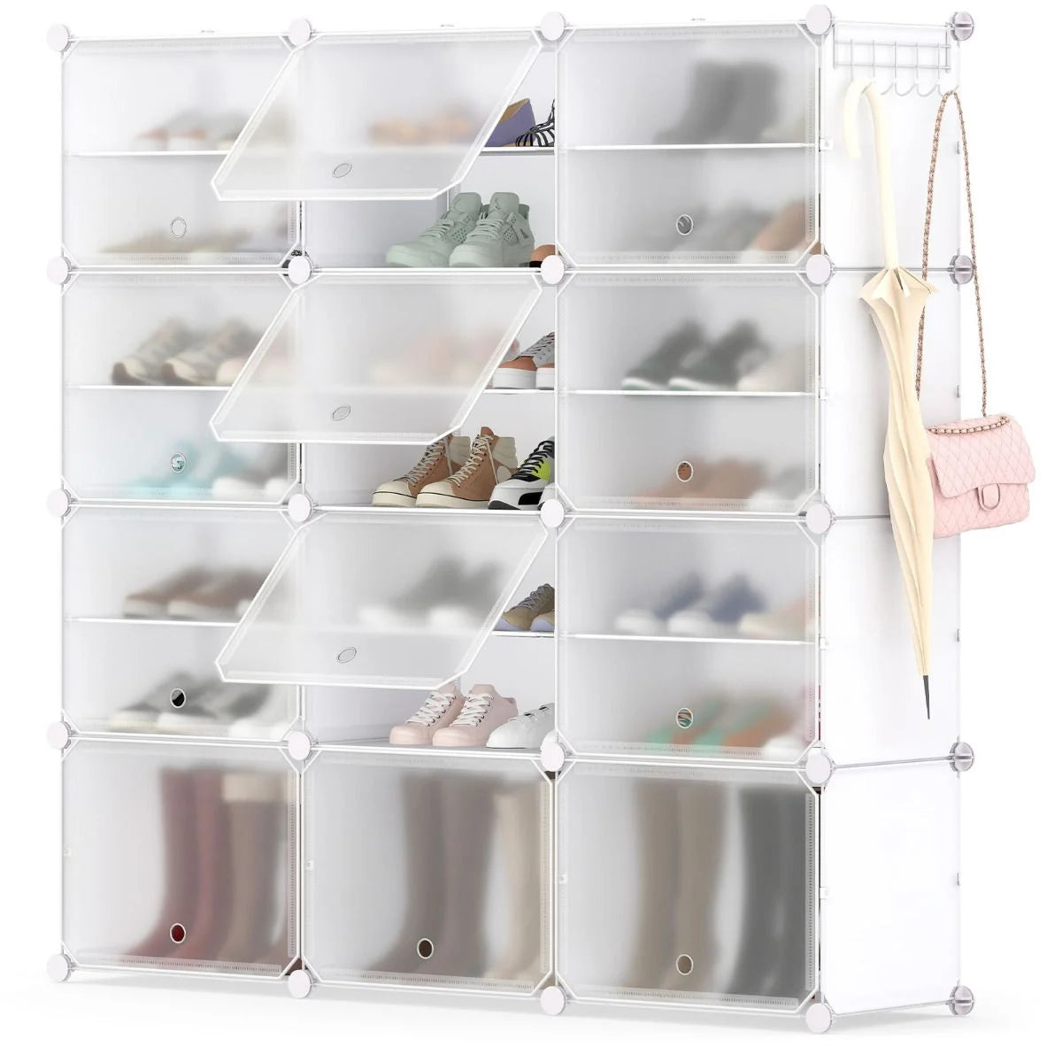 48 Pairs Expandable Modular Shoe Storage Cabinet with Door