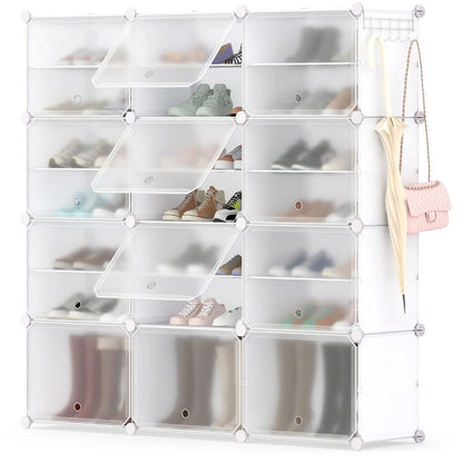 48 Pairs Expandable Modular Shoe Storage Cabinet with Door