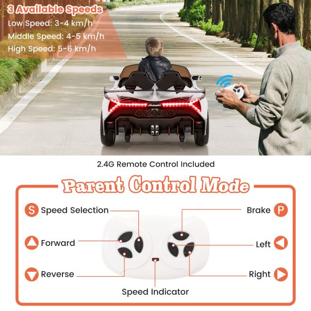 4WD Kids Ride On Sports Car Lamborghini with Taillights