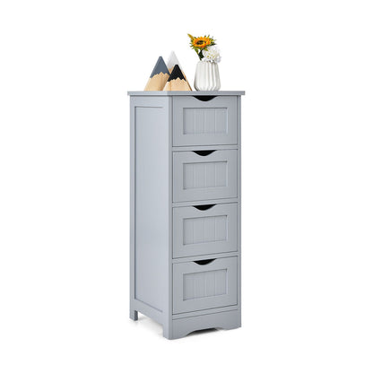 4 Drawers Bathroom Floor Cabinet with Curved Handle