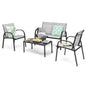 4 Piece Garden Furniture Set with loveseat for Patio Without Cushions