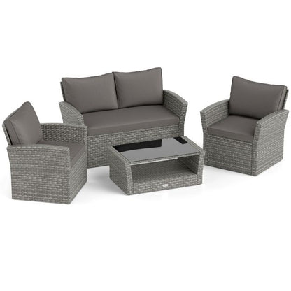4 Piece Patio Conversation Seat