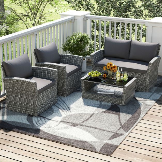 4 Piece Patio Conversation Seat