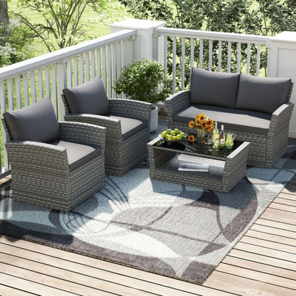 4 Piece Patio Conversation Seat
