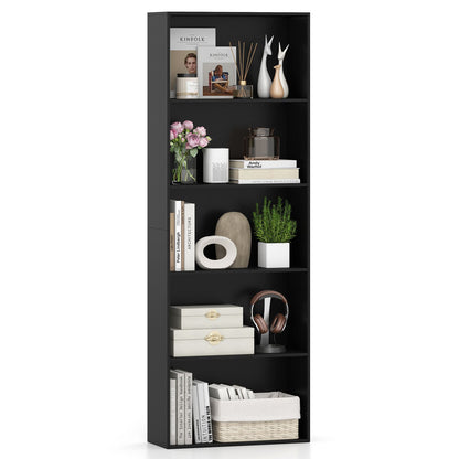 5-Tier Bookshelf with Freestanding Display Shelf and Storage Organizer for Living Room