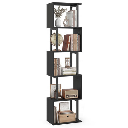 5-Tier Modern Bookshelf with Metal Frame for Home Office