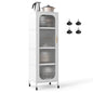 5-Tier Metal Storage Cabinet with Adjustable Shelves for Dining Room