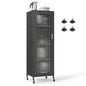 5-Tier Metal Storage Cabinet with Adjustable Shelves for Dining Room
