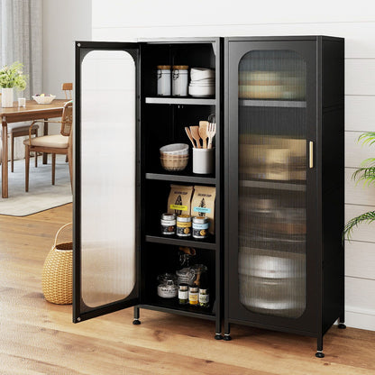 5-Tier Metal Storage Cabinet with Adjustable Shelves for Dining Room
