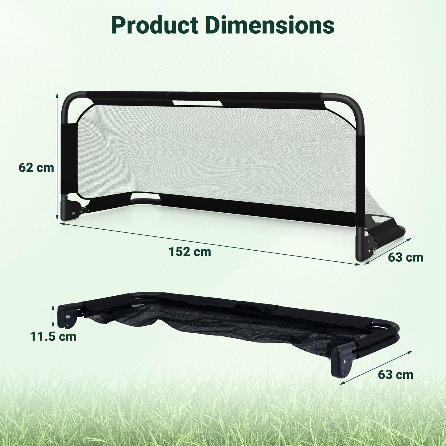 3 x 2 /5 x 3 FT Foldable Soccer Goal for Kids with Net and Ground Stakes