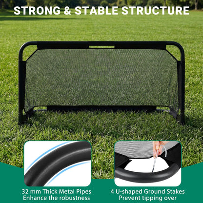 3 x 2 /5 x 3 FT Foldable Soccer Goal for Kids with Net and Ground Stakes