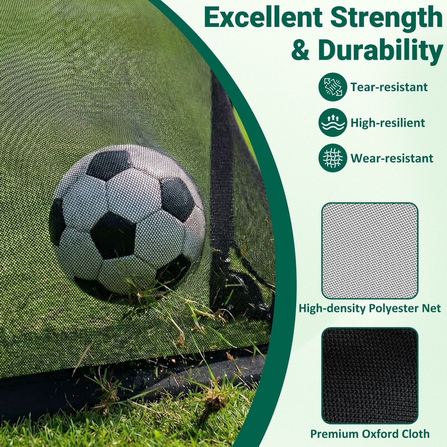 3 x 2 /5 x 3 FT Foldable Soccer Goal for Kids with Net and Ground Stakes
