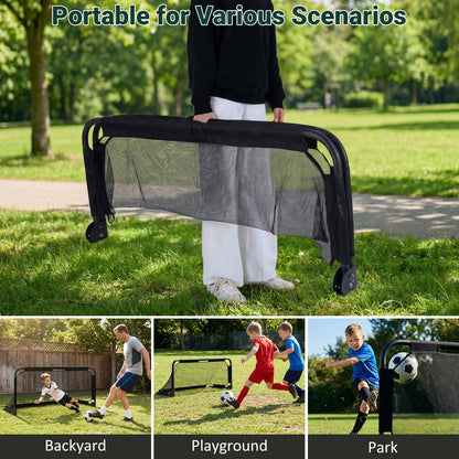 3 x 2 /5 x 3 FT Foldable Soccer Goal for Kids with Net and Ground Stakes