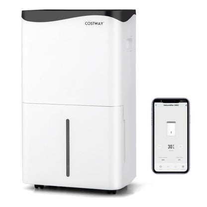 Portable 50L/Day Dehumidifier with App and Wifi for Home Damp
