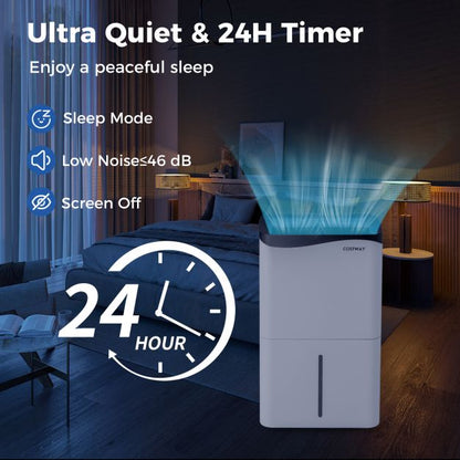 Portable 50L/Day Dehumidifier with App and Wifi for Home Damp