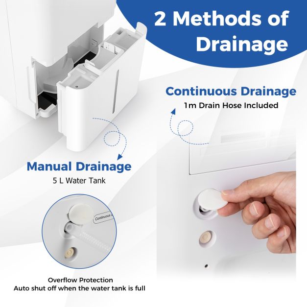 Portable 50L/Day Dehumidifier with App and Wifi for Home Damp