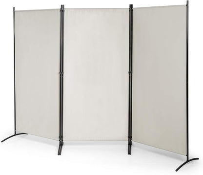 3-Panel Freestanding Wood Room Divider with Durable Hinges Steel Base