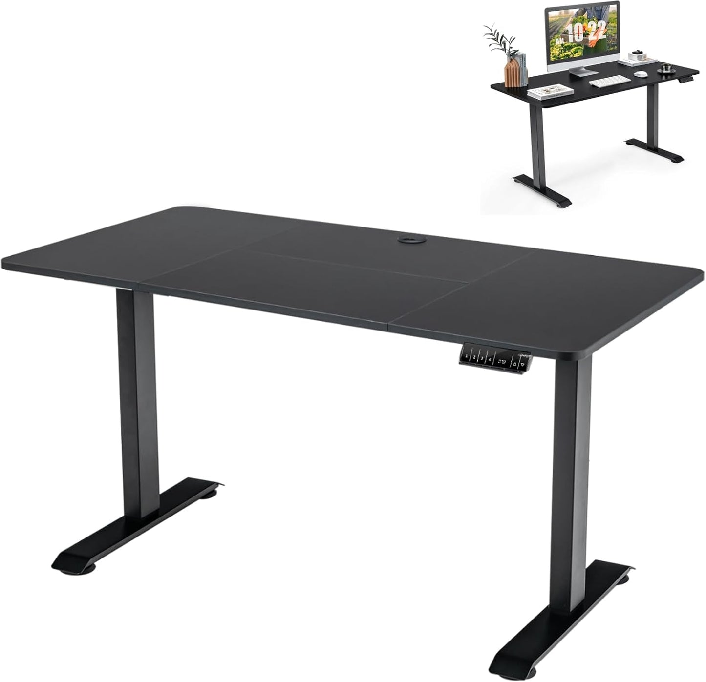 Electric Height Adjustable Standing Desk with Memory Smart Presets and Anti-Collision Function