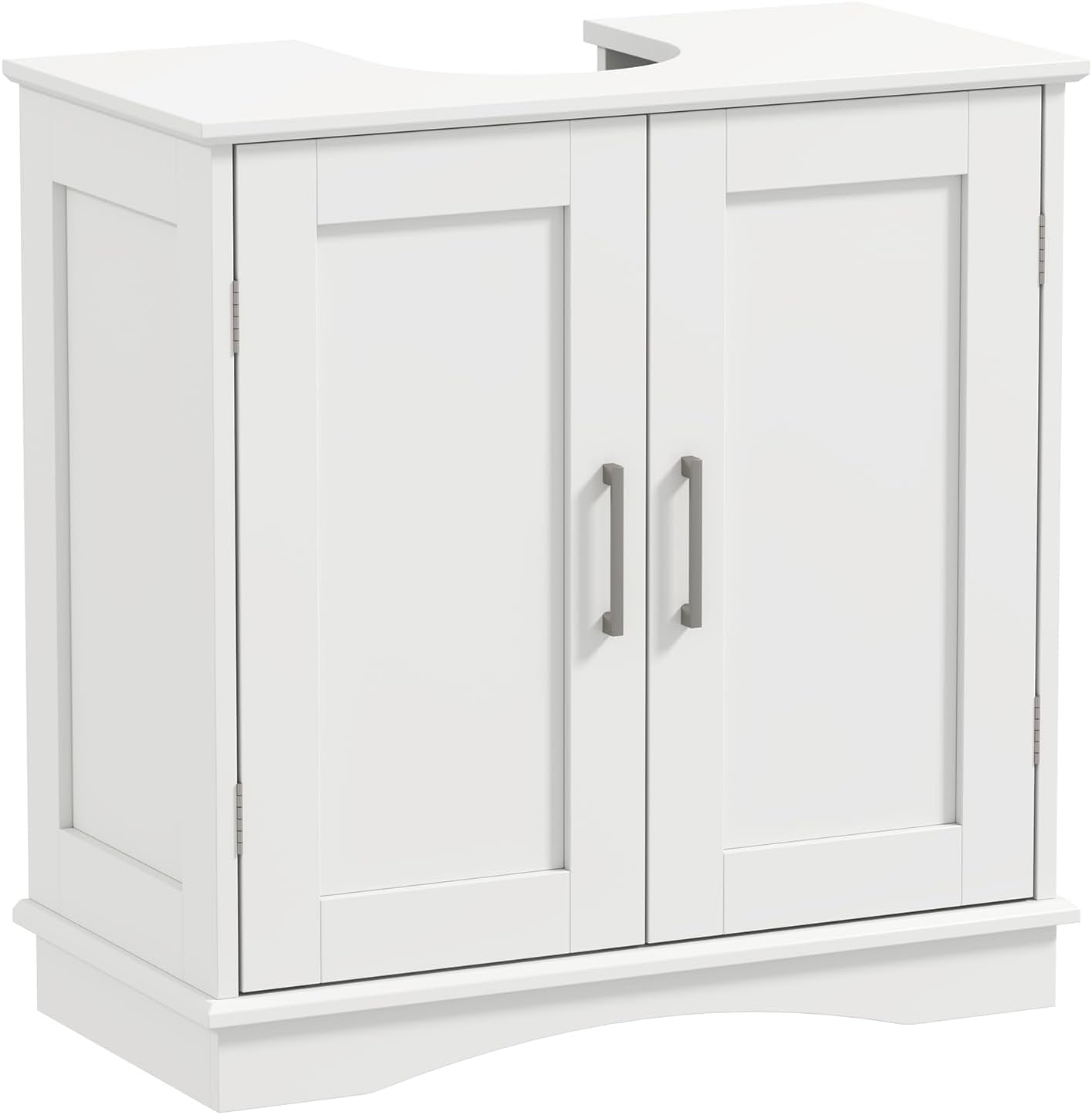 Freestanding Bathroom Floor Cabinet with Double Doors and Adjustable Shelf